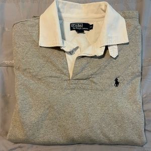 Ralph Lauren Polo heavy long sleeve.Detachable hood.Heather Grey. medium